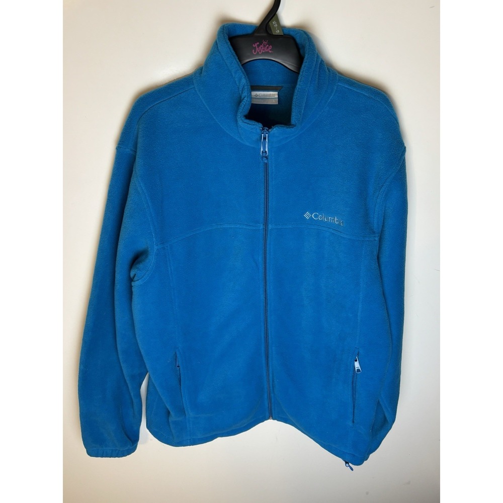 Columbia XM1571 Men's Blue Full Zip Pockets Fleece Jacket Size Large